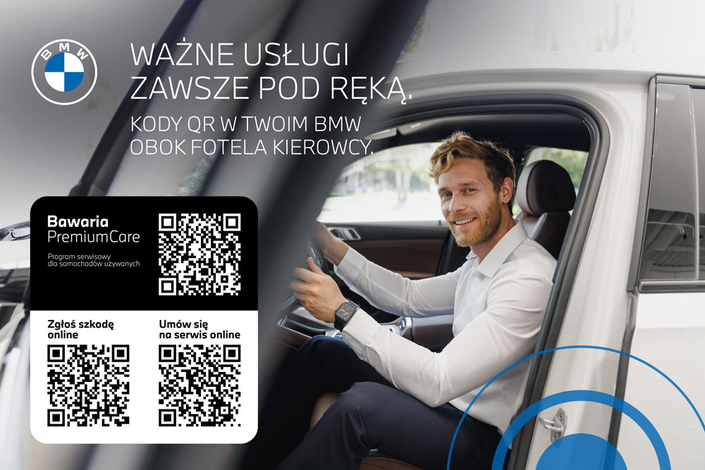 Naklejka Bawaria PremiumCare na słupku B